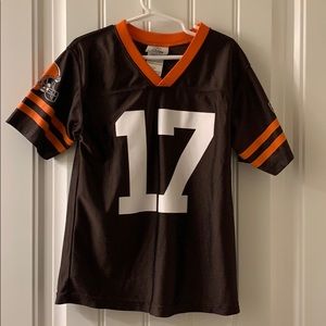 Two vintage kids Cleveland Browns jerseys.